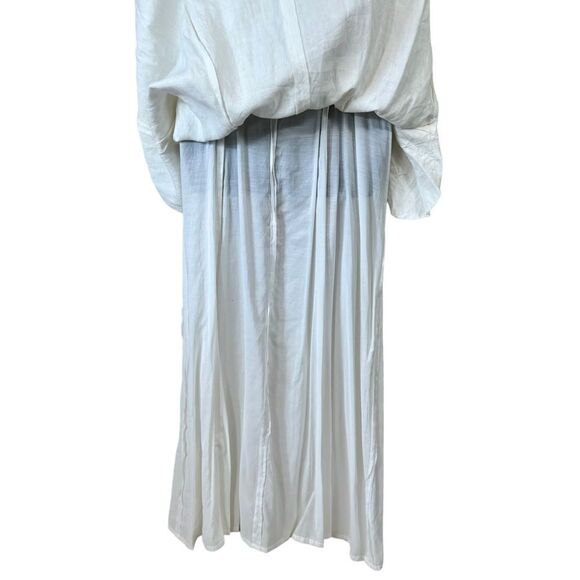 Vintage Mondi V-Neck Flax Linen Blend Maxi Dress - Picture 4 of 11